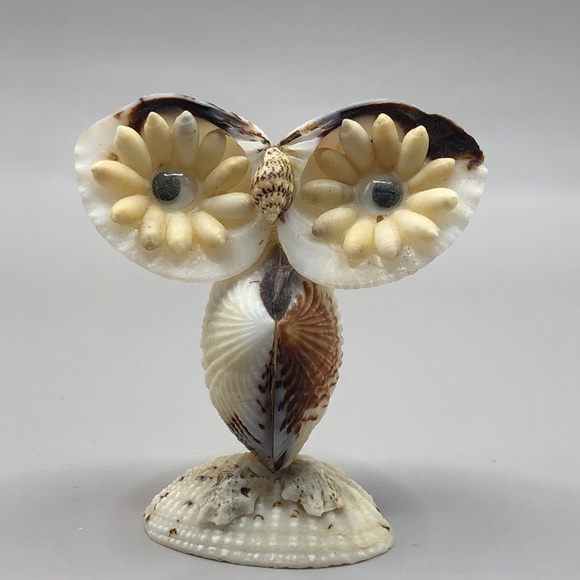 Trio of Vintage Owls Made w/ Tiny Shells by St Croix - Picture 6 of 7
